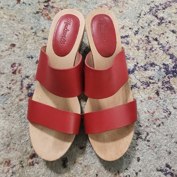 Madewell Clara Wooden Clogs 2 Strap Sandals Size 9.5 - Picture 3 of 9